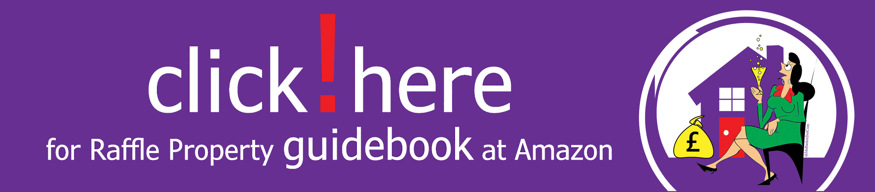 Colourful banner, stating "click here for Raffle Property guidebook at Amazon" raffleproperty.net